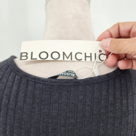 BLOOMMCHIC Black Ribbed Knit Fit & Flare Ruffled Midi Sweater Dress 14-16 NWT - Picture 11 of 13